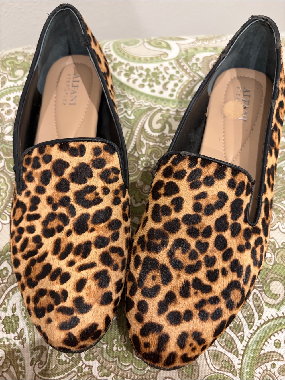 Alfani Leopard-Print Slip-On Loafers in Tan and Black